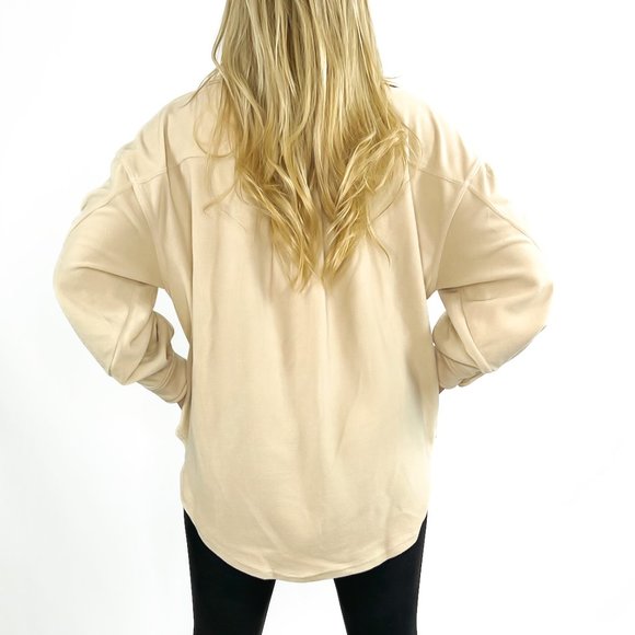 Zara Fleece Oversized Shacket- Oatmeal - Picture 2 of 4